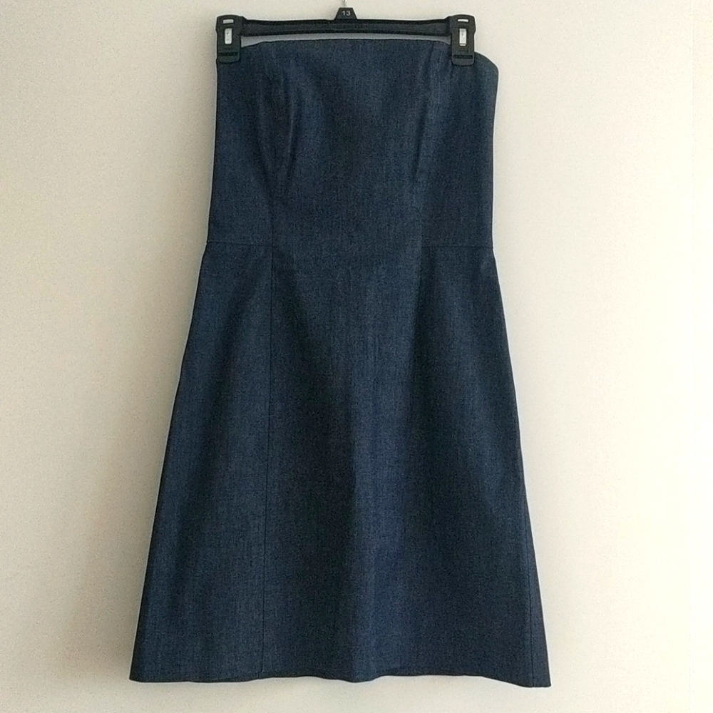 Ann Taylor Denim Strapless Dress - Size 4 - Picture 3 of 6
